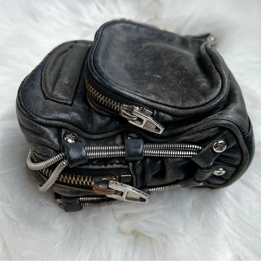 Alexander Wang Crossbody Bag Leather Distressed Grunge Rock - Picture 3 of 15